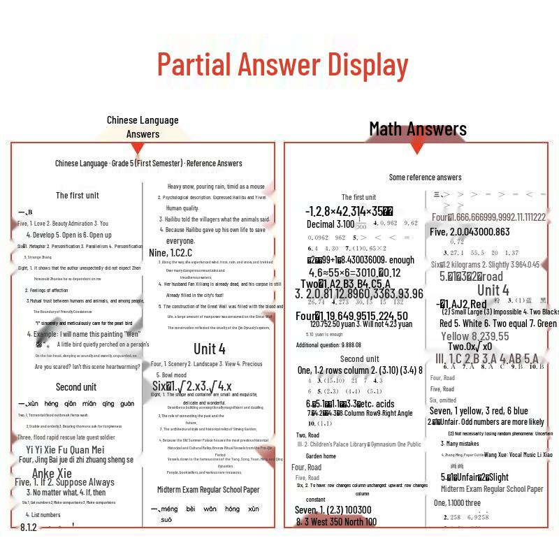 5th Grade Renjiao Edition Test Papers Set (Chinese, Math, English)
