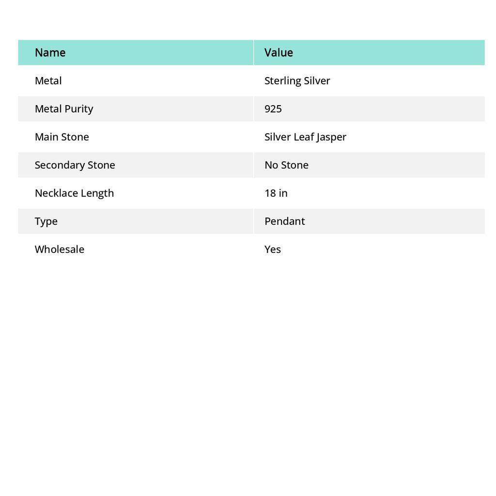 Jaspe Feuille d'Argent Pierre Précieuse Argent Sterling 925 Bijou Pendentif 2.40" p8t79