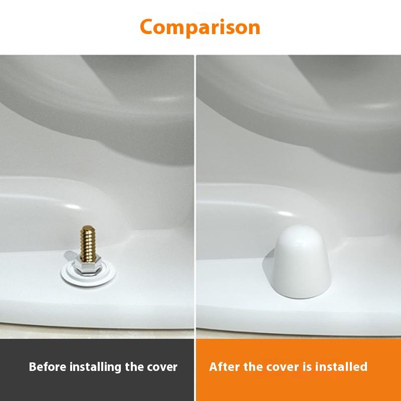 6 Stück Weiße Toilettenschraubenabdeckungen Für Heim-Toilettenzubehör Badezimmerarmatur Verdeckt Badezimmerinstallationsspuren
