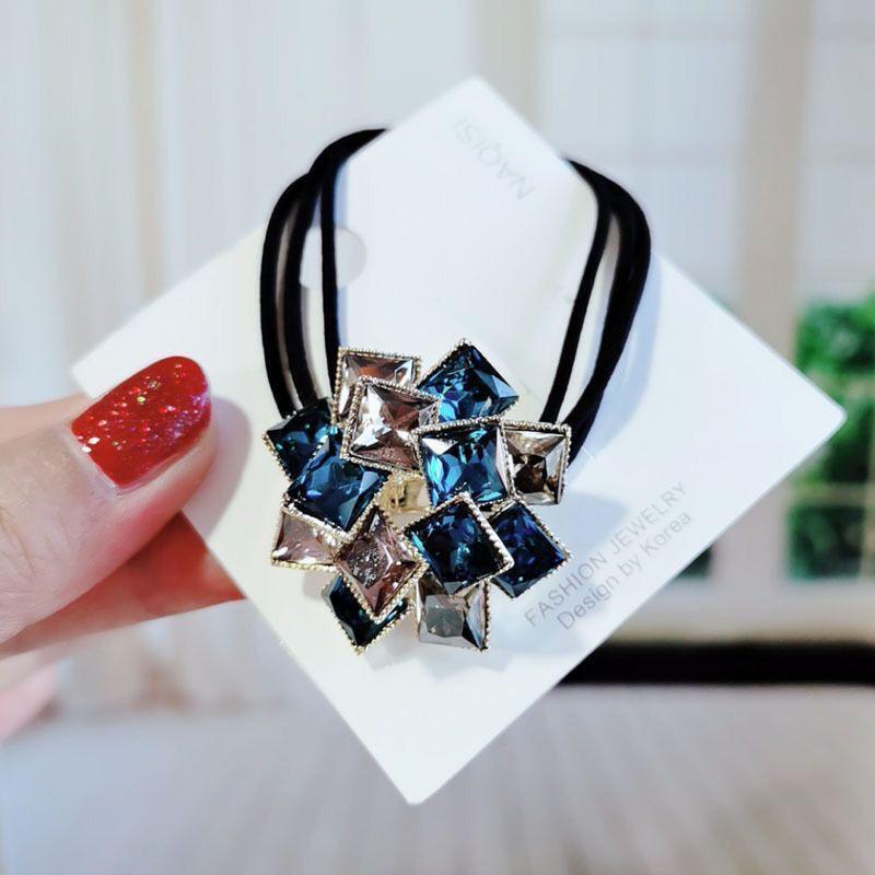 Korean Crystal Hair Ring: Cute Mori Girl Ponytail Accessory