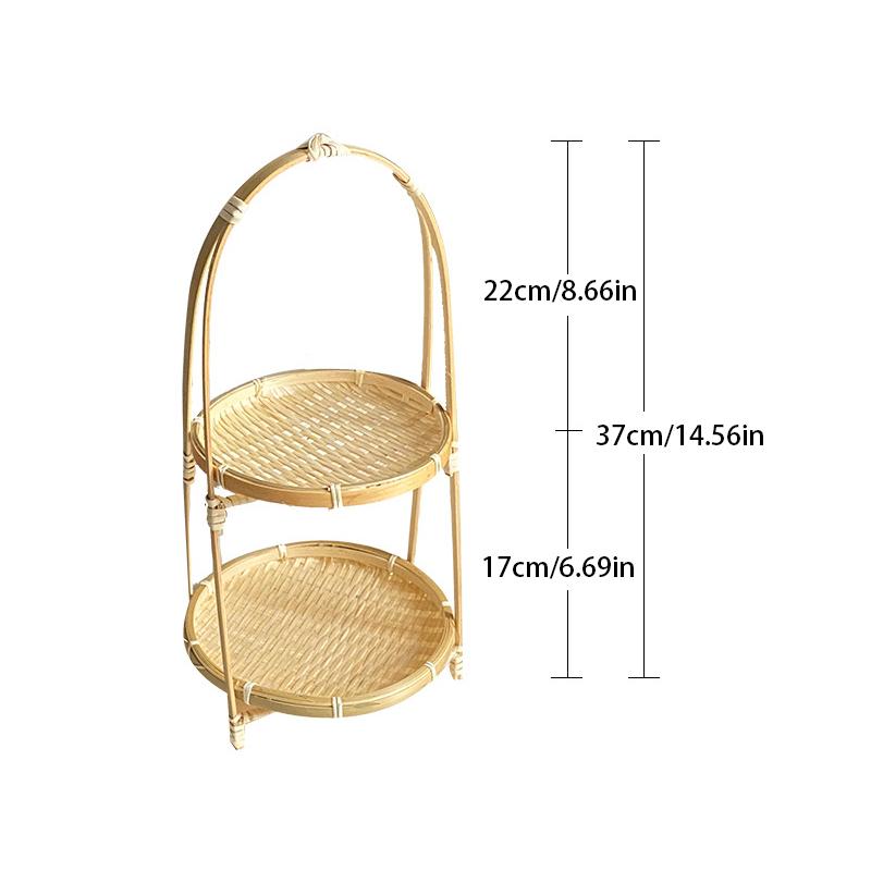 1/2/3 patrový kulatý čtvercový košík s rukojetí Vícevrstvý čajový dezert a košík ovoce
