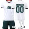 Herren Damen Kinder Fußballtrikot Set Dreiteilig Kurzarmshirt Shorts und Socken Fußball Uniform Kit Geeignet für Training Spiel