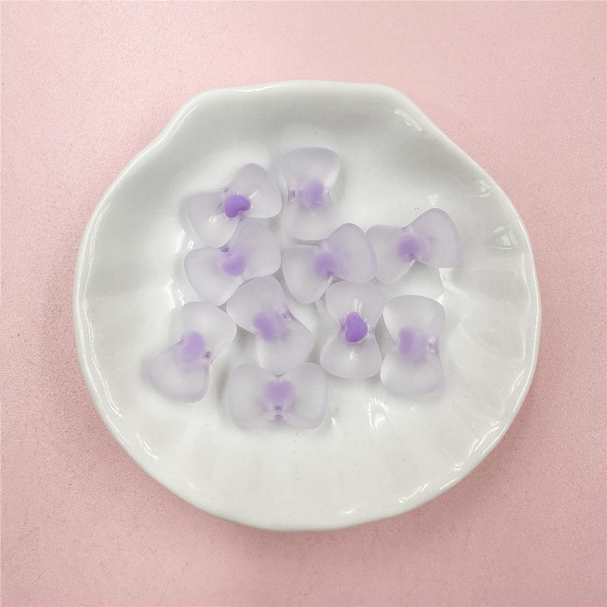 

10 шт. акриловые матовые бусины в форме сердца с бантом 10*15,8 мм ювелирные аксессуары изготовление ювелирных изделий для брелка DIY браслеты ожерелье ручной работы фиолетовый