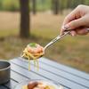 Lightweight Portable Titanium Tableware Set - Outdoor Camping Spoons Forks Chopsticks Western Food Knife Home Sanding Soup Spoon