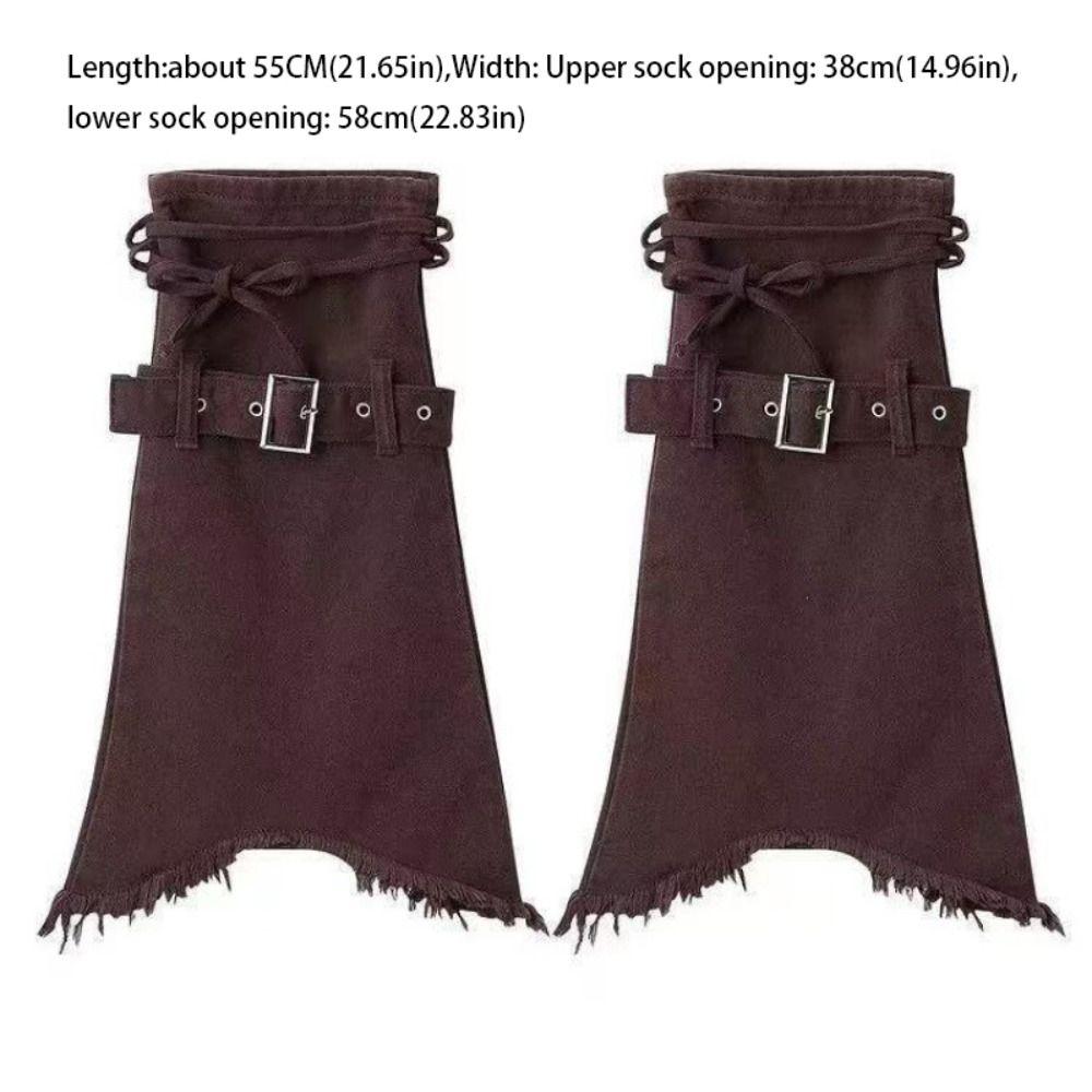 Cute Y2k Leg Warmers JK Spicy Girl Y2k Stockings Brown Retro Pile Up Socks Fall Winter