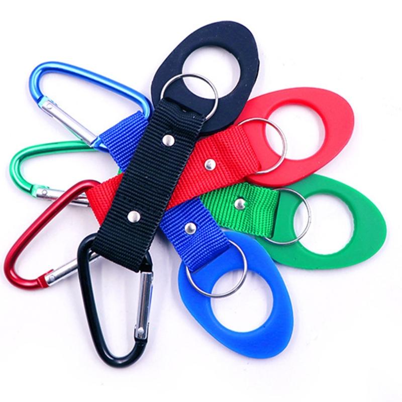 Set of 4 Water Bottles Carry Fasteners with Carabiners and Riveted Connectors Rope for Belt Placement, Commuting, Cycling, Day Travel, and Camping
