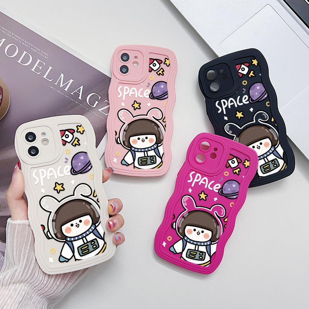 Mobile Phone Cases for iPhone 11 13 XR 15 Pro Max 12 14 Pro Max Case iPhone 16 7 Plus 8 Plus XS Max Big Wave Solid Color Cartoon Anti-drop Waterproof