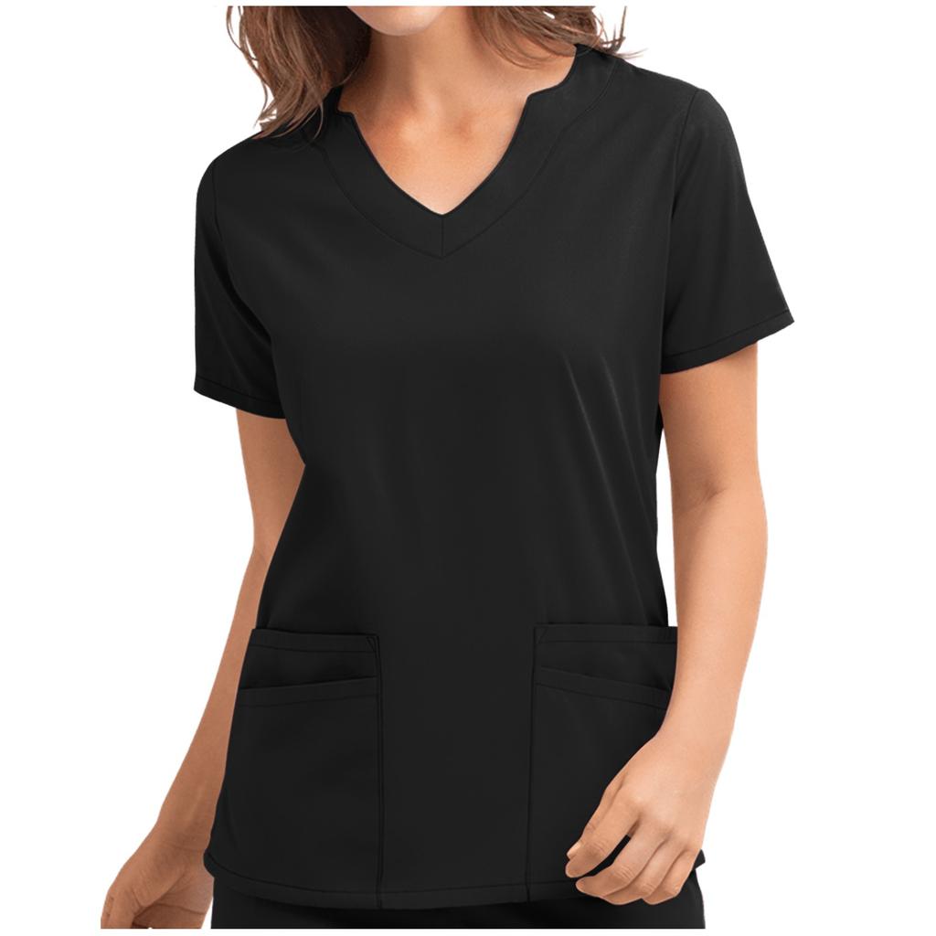 Kurzarm-Tops für Damen mit V-Ausschnitt und Arbeits-T-Shirts