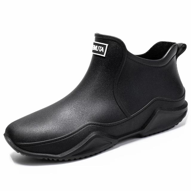 Zapatos de Lluvia Tobillo Mujer Zapatos Impermeables Botas de Lluvia Hombre Antideslizantes Resistentes al Desgaste Felpa Moda Cocina Verano