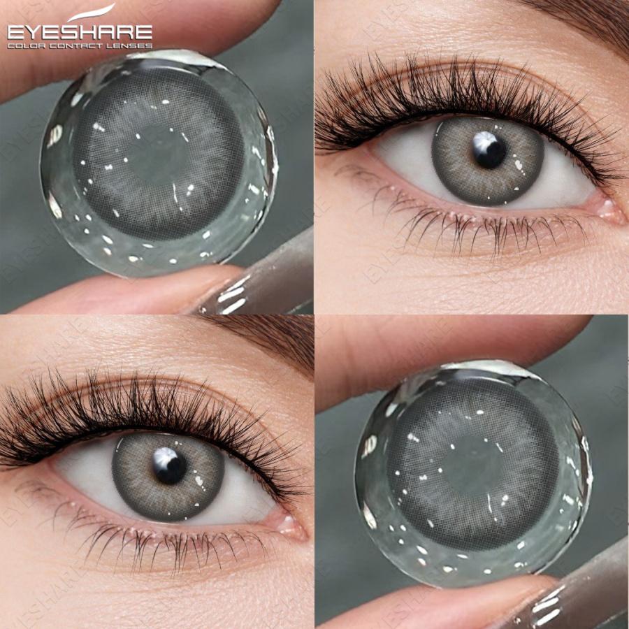 Eyeshare 1 Pair Blue Contact Lenses For Natural Brown Eyes Gray Contact Lenses Pupil Cosmetic Colored Lenses