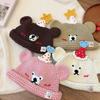 Trendy 2025 Handmade Knitted Cartoon Bear Wool Hat – Perfect Gift for Besties