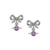 Octavie Bow Planet Pendant Earrings Women Earrings Silver Purple 6202014H01P243P243
