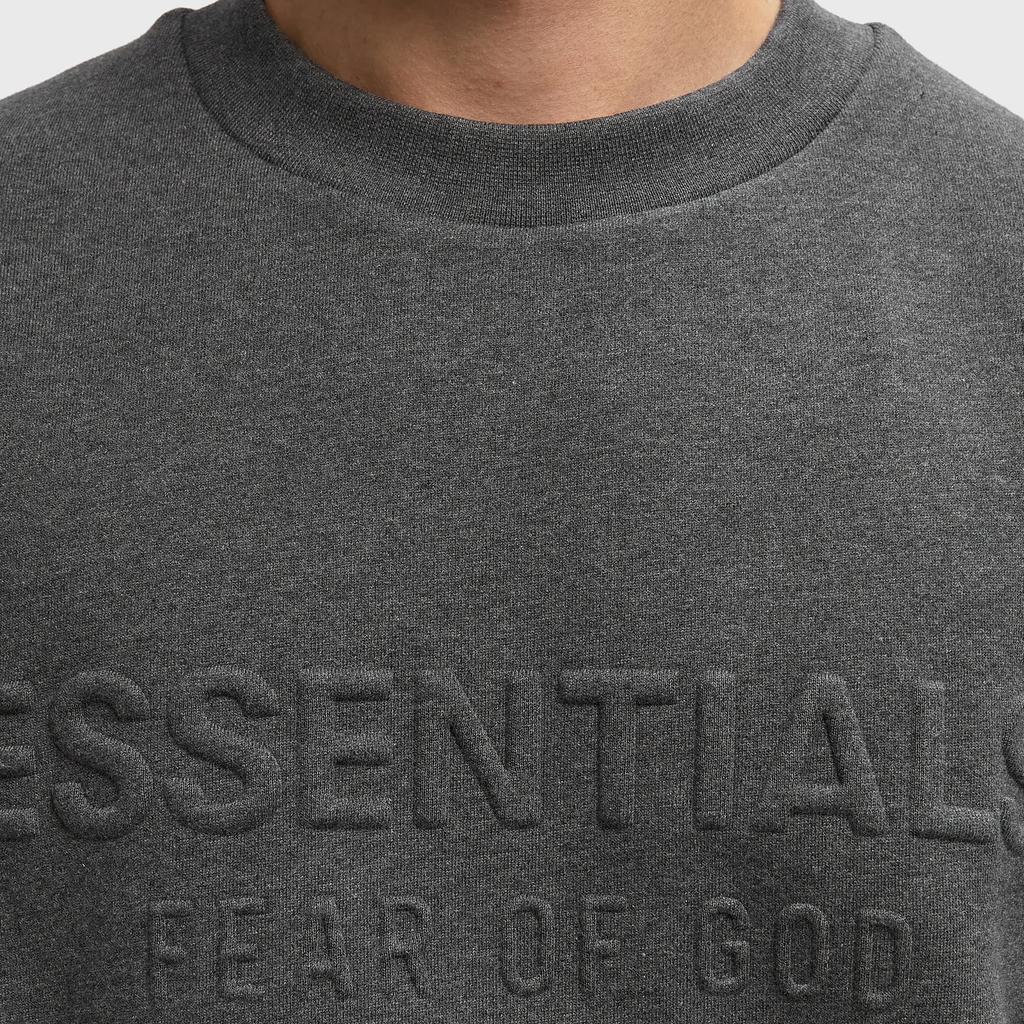 Fear of God Essentials Sudadera Clásica con Cuello Redondo en Relieve Carbón Jaspeado Hombre Tops Gris 192HO256551F