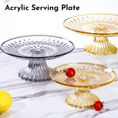 15/20/25/30cm Akrilik Şeffaf Servis Tabakları Meyve Tatlı Salata Tepsisi Cupcake Sunum Standı Yuvarlak Yemek Tabağı Mutfak Malzemeleri