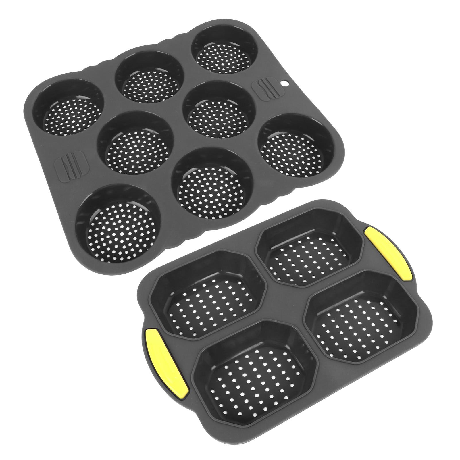 

8 Cavity Silicone Hamburger Bread Mold 4 Cavity Silicone Baguette Pan for Baking Bread Ovens Microwaves Dishwashers