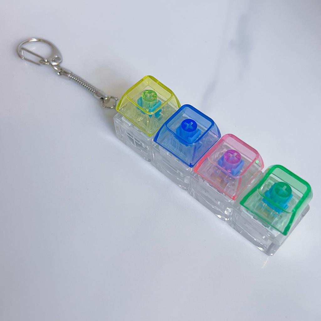 Popular Pc Fully Transparent Material 4-Button Decompression Test Shaft Press Sound Crisp Transparent Cap Pinch Toy Buckle