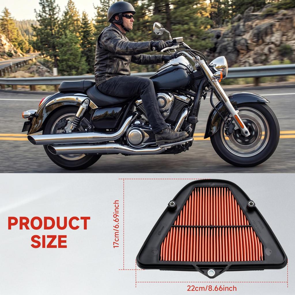Filtre à air pour Kawasaki Vulcan VN1700 Classic Nomad Vaquero Voyager 2009-2025