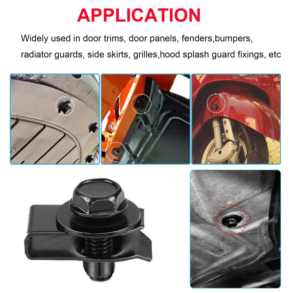 Auto U-Muttern Clips M6 Schrauben Motorabdeckung Unterbodenverkleidung Clips Stoßstange Kotflügelverkleidung Befestigung für Nissan QASHQAI Rogue Sport Juke Almera