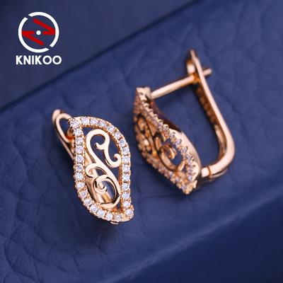 Clip Earrings For Women Cubic Zirconia Fashion Hollow Earrings Jewelry For Wedding Party Gifts