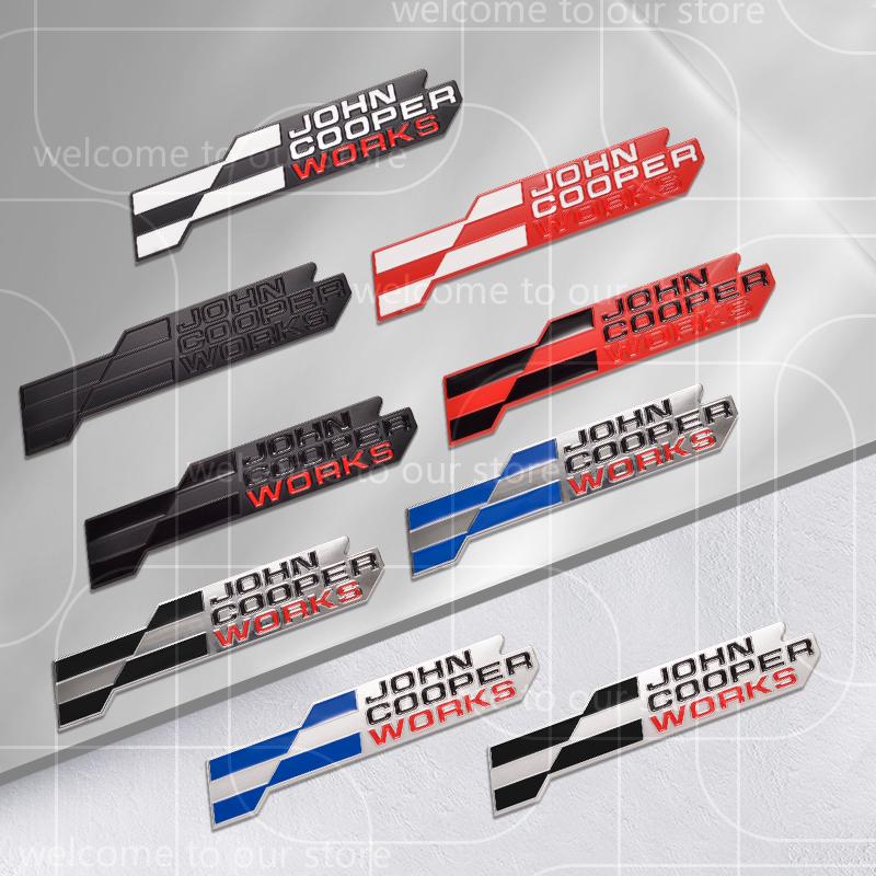 3D New JCW Car Sticker Front Grille Zinc Alloy Emblem For Mini Cooper S U25 J01 J05 Aceman F66 F65 F67 Rear Trunk Badge Decal