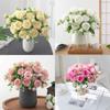 1/2/3/4/5PCS Artificial Flowers Silk Peony Bouquets Scrapbooking Wedding Wreaths White Vase Home Bridal Bouquets Decoration
