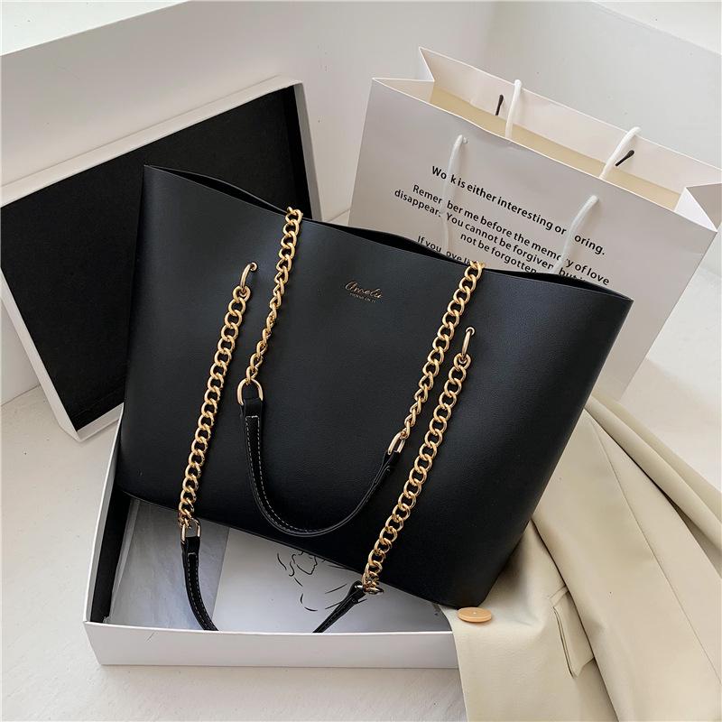 2025 Spring/Fall Women's Large Capacity Korean Style Chain Shoulder Tote - Fashionable, Versatile, Commute Bag