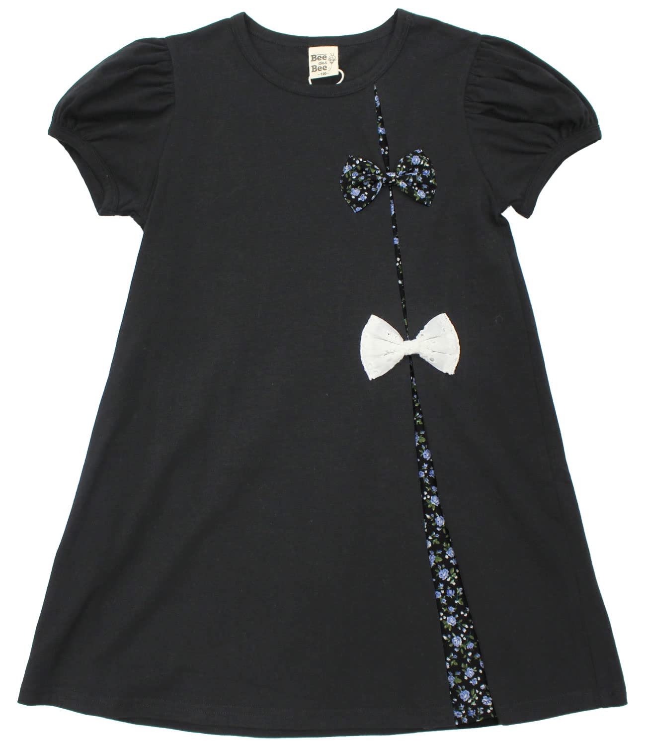 

Платье Bee Ribbon Короткий Размер shh01543, Рукав, Для Девочек, Весна/Лето, 110см, Черный, чёрный