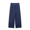 Fashion Style 2024 Autumn New Arrival Women's High Waist Linen Blend Denim Effect Wide Leg Pants Pants 7967453