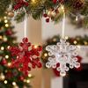 Snowflake Christmas Tree Crystal Decor Bowknot Acrylic Pendant Christmas Hanging Outdoor Indoor