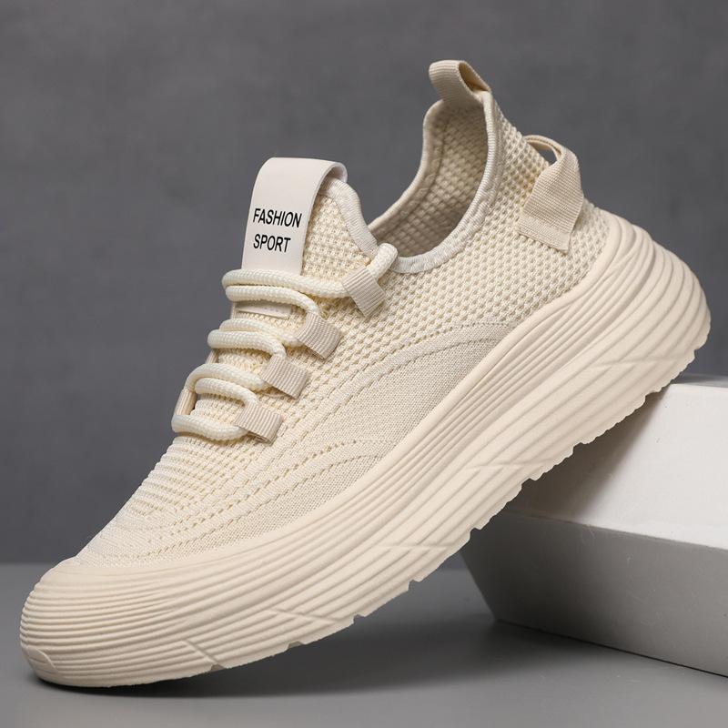 Flying woven shoes 2025 new large size men's shoes non-slip sports shoes casual fashion versatile running shoes mesh breathable shoes