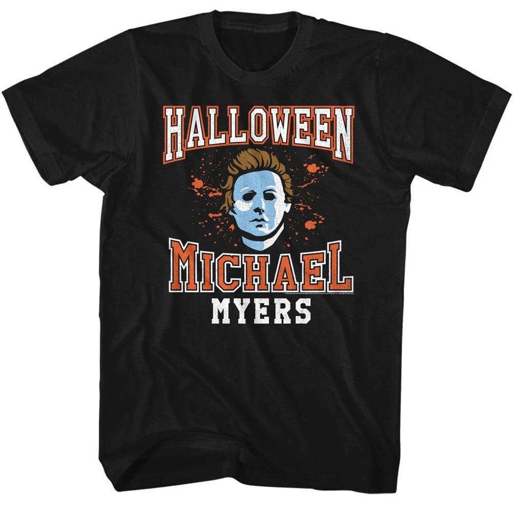Halloween Horror Movie Michael Myers Varsity Style Blood Splatter Men s T Shirt 2XL