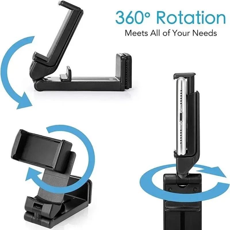 

360°rotate Portable Phone Holder Stand Cell Mobile Travel Mount Desk Flight Foldable Rotatable Selfie Holding Train Seat Support