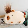 Cute Capybara Plush Pencil Case Large Capacity Spiky Hair Zipper Pen Pouch For Teens Students School Travel Makeup Storage Bag