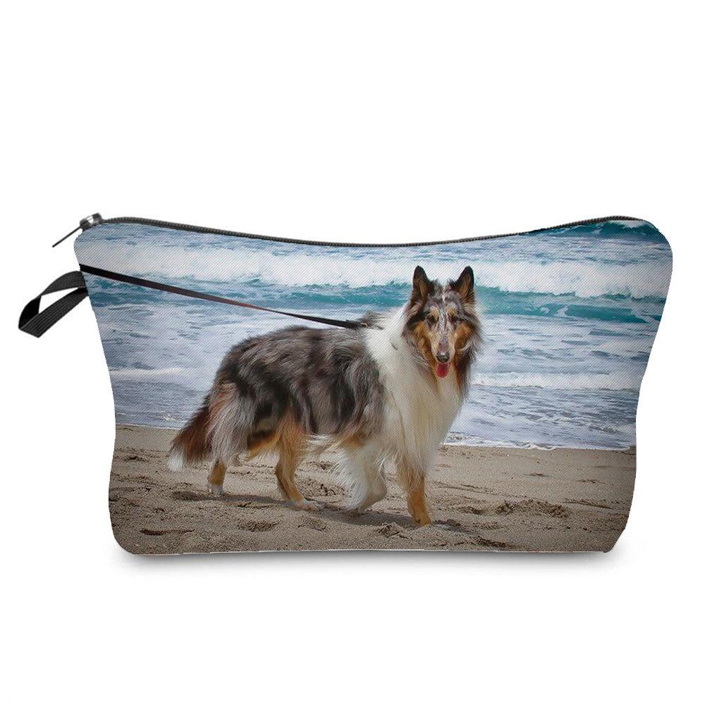Women Dog Print Cosmetic Bag Toiletries Organize Travel Storage Case  6363