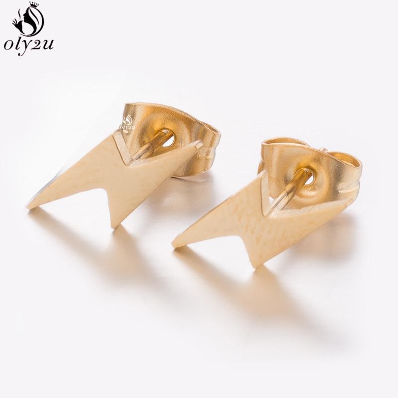 Punk Stainless Steel Lightning Earring for Women Sun Piercing Jewelry Cool Girls Personality Earrings Gifts Accessories