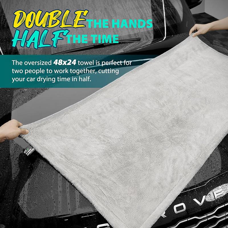 60X120CM Oversized Car Towel 1400GSM High Absorbent Ultra-Thick Drying Cloth for Car Detailing Soft Scratch Free Cleaning Towel