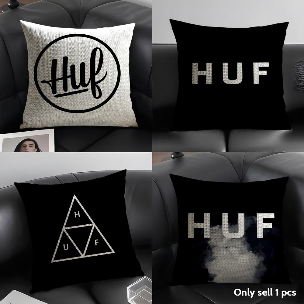 H-Huf Brand Cushion Cover Natural Linen Organic Fabric Double-Sided Printing Sofa Home Decor Gift Pillow Case