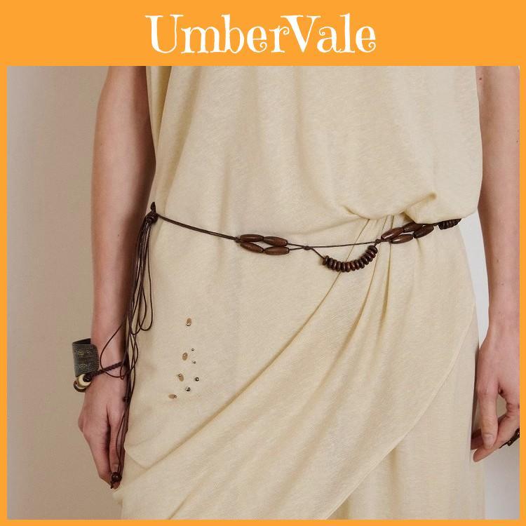 Ethnic Style Leather Waist Chain With Automatic Buckle For Bohemian Dress Waist Accessory
