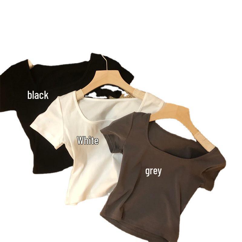 Korean U-Neck Short-Sleeve Women's Summer T-Shirt