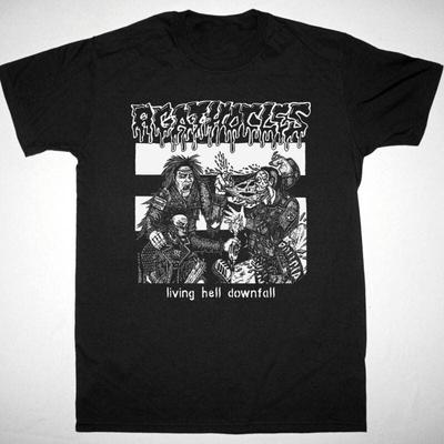Retro AGATHOCLES Band LIVING HELL DOWNFALL Cotton Black All Size T Shirt BT283 Unisex T-Shirt