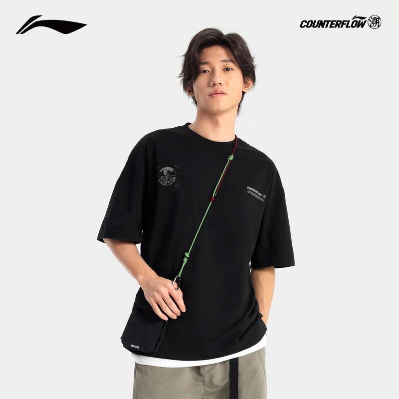 Li-Ning Men's Outdoor Quick-Dry Cool-Feel Printed Short Sleeve T-Shirt ATSV179