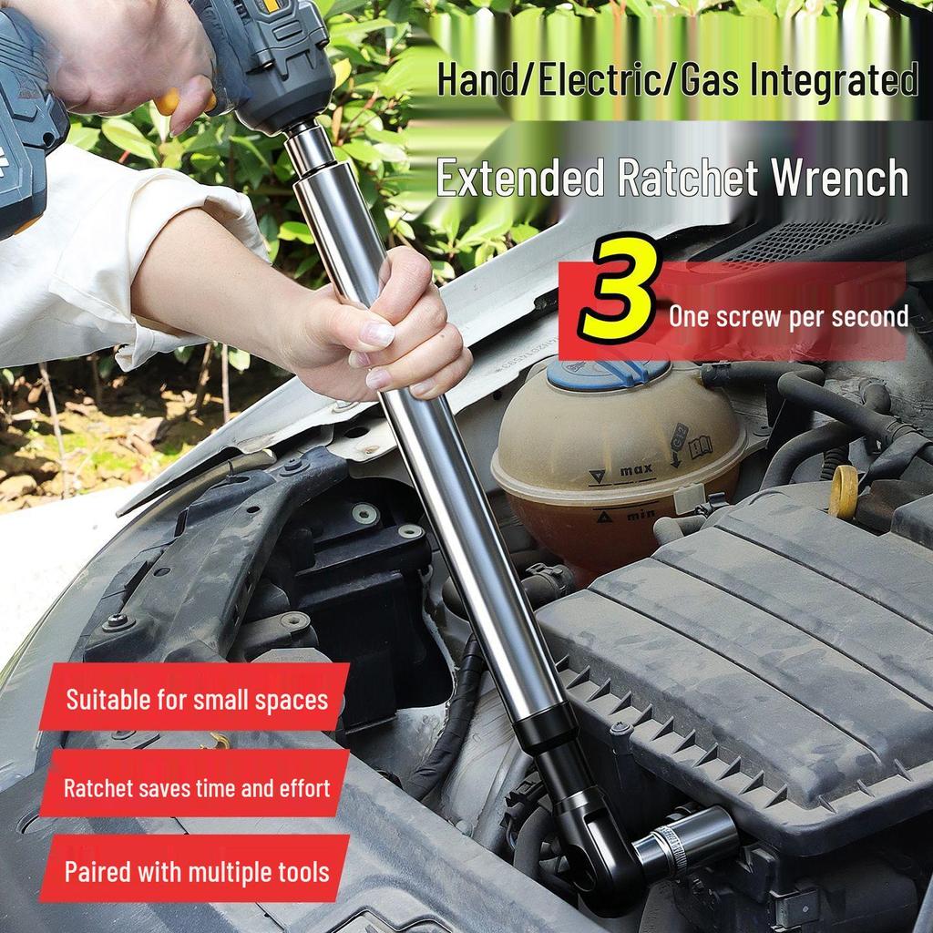 Heavy Duty 72-Tooth Multifunction Ratchet Wrench: Manual, Electric, and Pneumatic Right Angle for Auto Repair