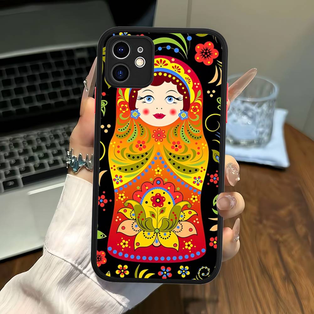 Classic Matryoshka Doll Phone Case For IPhone 16 15 14 11 12 13 Pro Max Plus 12 XS Max Back Cover Matte Case