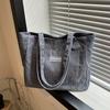 Women Corduroy Shoulder Tote Bag, Casual Large Capacity Handbag for Going Out Machine Washable with Fixed Strap Polyester Lining