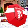 Umbrella with Vintage Crown Princesa Heraldic Crest Print, Elegant Red Umbrella for Women, Travel Gift Rain Accessory