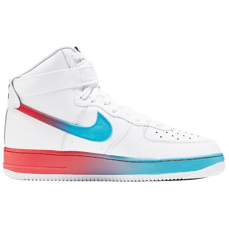 Nike Air Force 1 High Gradient White Blue Fury Ember Glow Sneakers CJ0525-100
