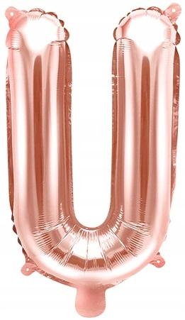Foil Balloon Letter "U", 35Cm, Rose Gold 1pc