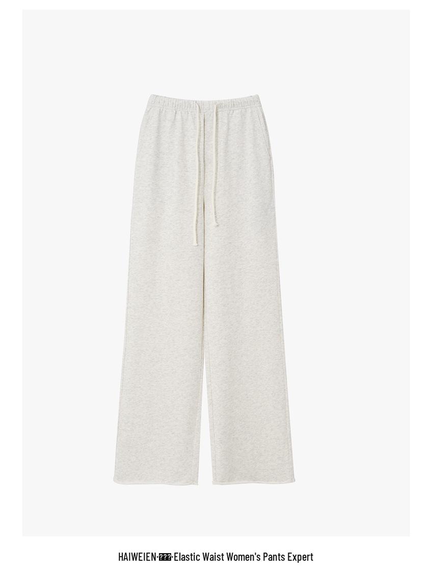 

SEAWHEN Women s High-Waisted Stretchy Micro-Flare Straight Leg Trousers - Fashionable Slim-Fit Cotton Casual Sports Pants S льняной/белый