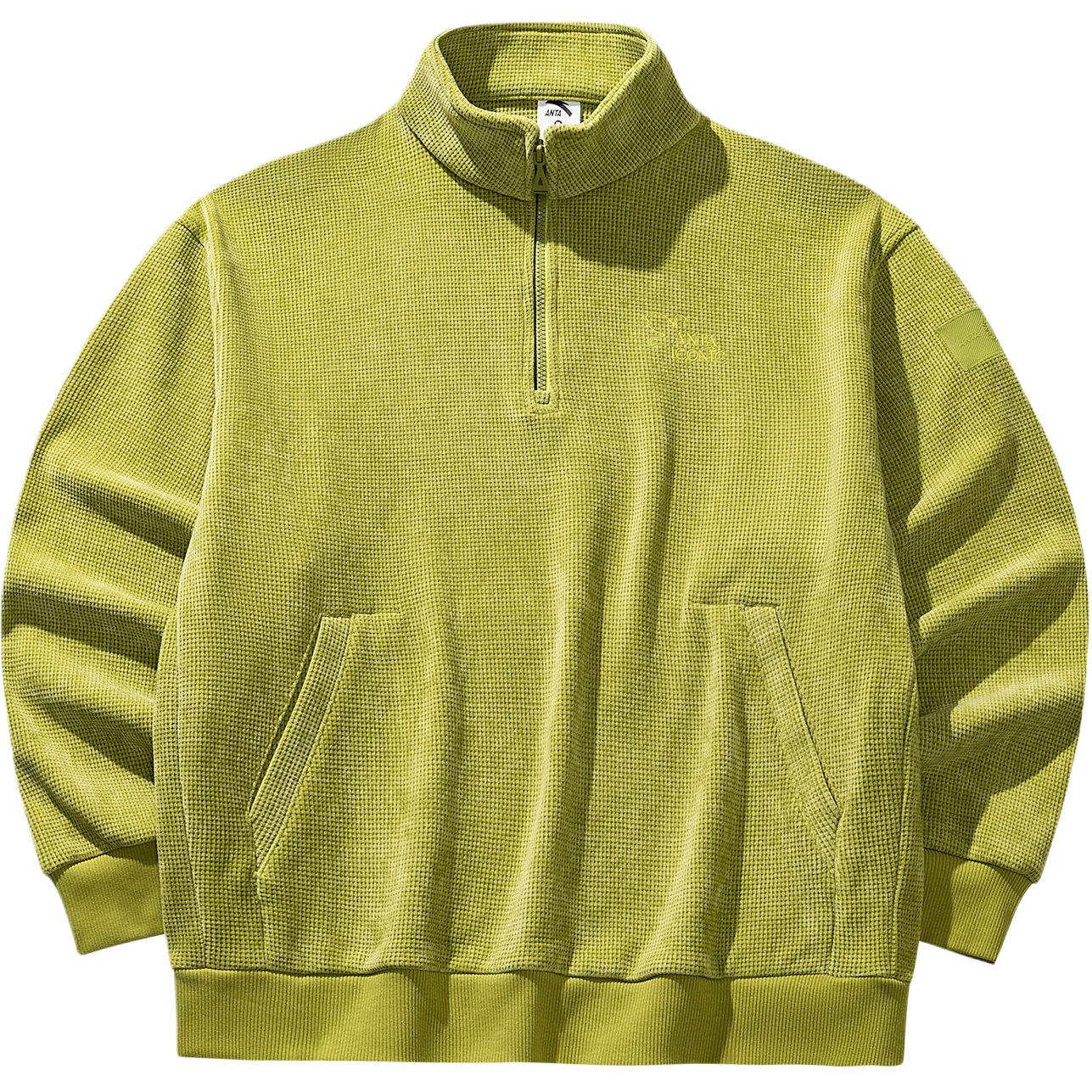 

Anta Soft Simple Solid Color Stand Collar Loose Sweatshirt Men tops 152618721-2 S