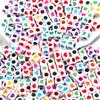100Pcs 6mm Acrylic Drop Oil Beads Colorful Heart Pattern Square Loose Beads For DIY Bracelets Phone Chains Jewelry Supplies